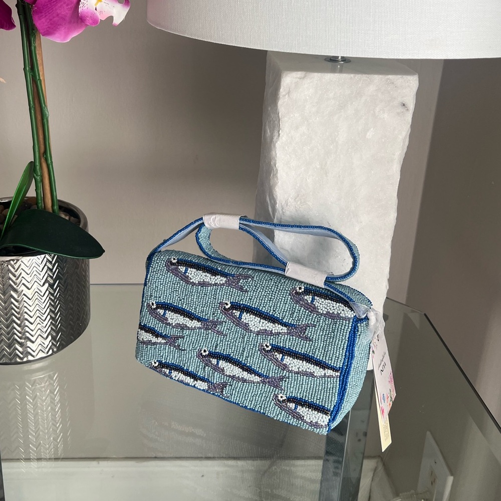 NWT Sardine Fish Made in India Beaded Bag